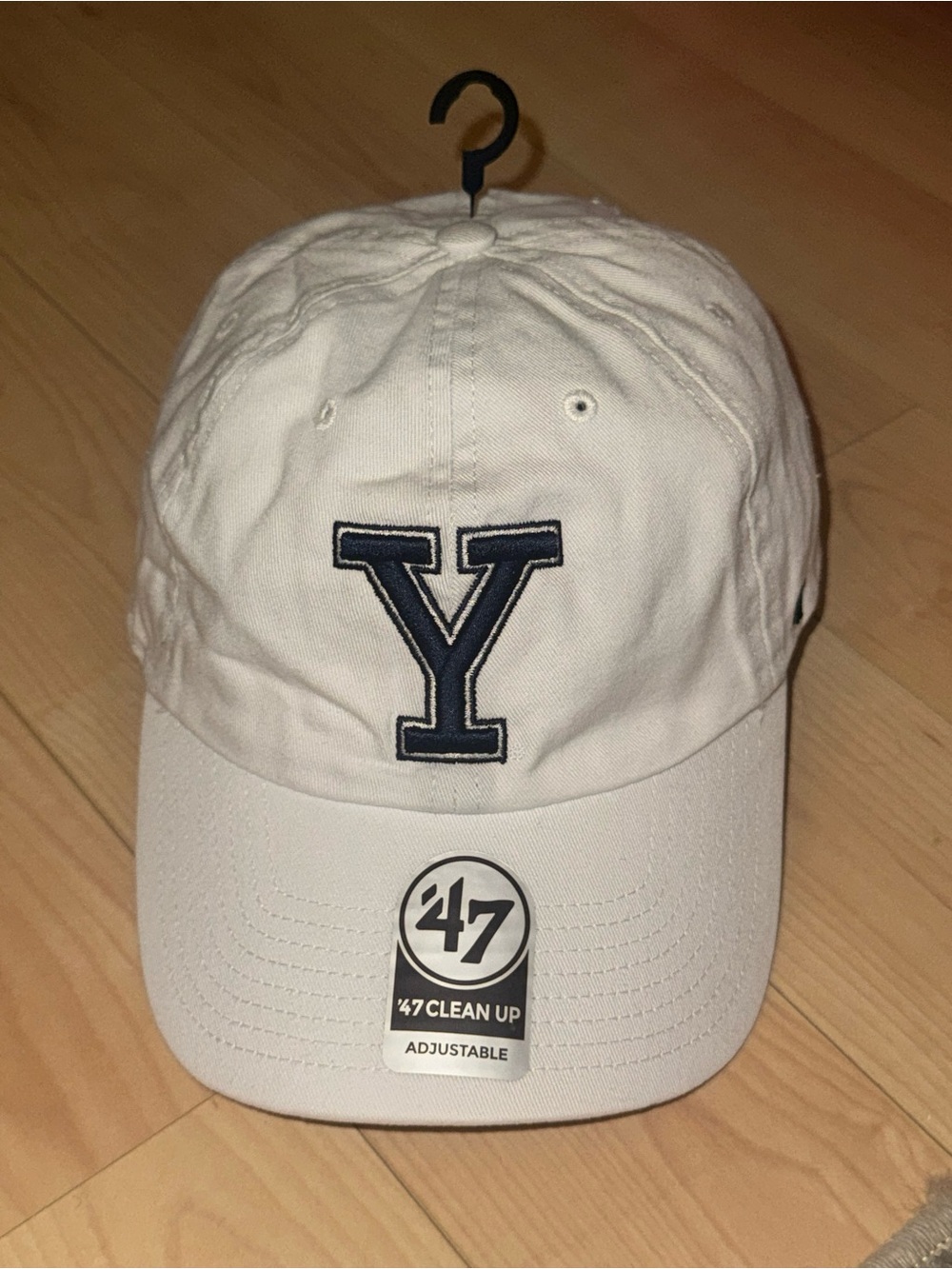 Yale White Baseball Cap with Navy 'Y' Patch